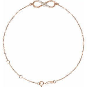 14K Rose Diamond Infinity Bracelet